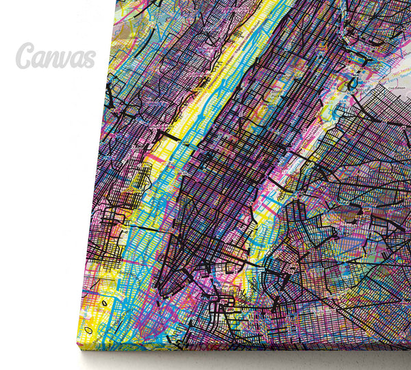 Psychedelic Art of NYC Manhattan canvas
