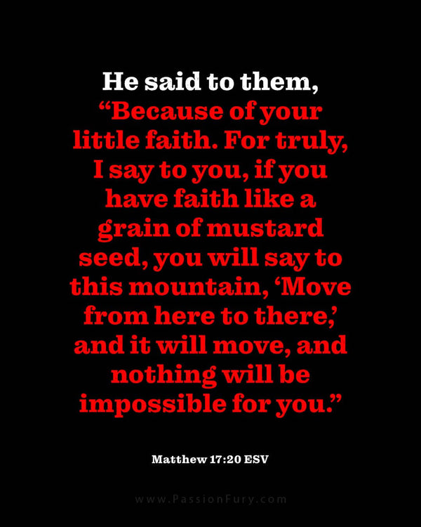 Mustard Seed Bible Verse Illustration Matthew 17:20 Christian Canvas Print