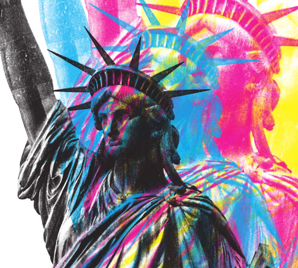 CMYK Artwork of Lady Statue of Liberty closeup
