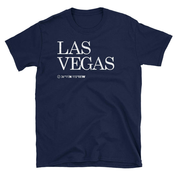 Las Vegas City Coordinates Tshirt in deep blue
