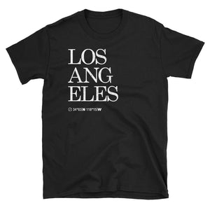 Los Angeles Map Coordinates Tshirt Design in dark black