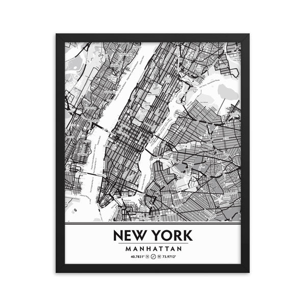 Manhattan New York City NYC Black & White Framed Artwork
