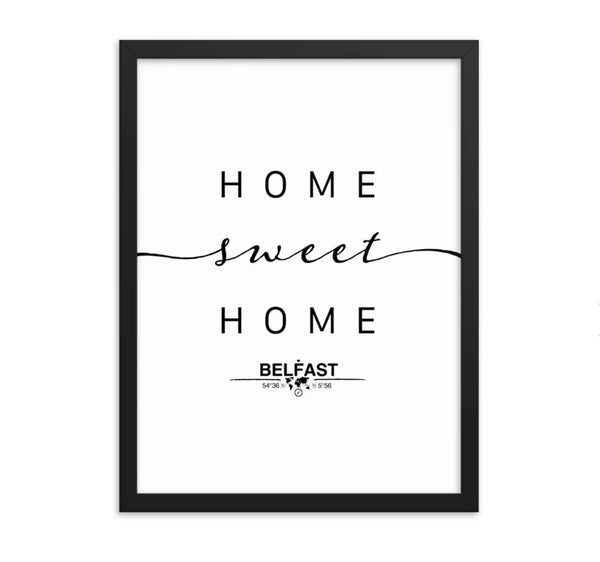 Home Sweet Home with City Name Framed Artwork