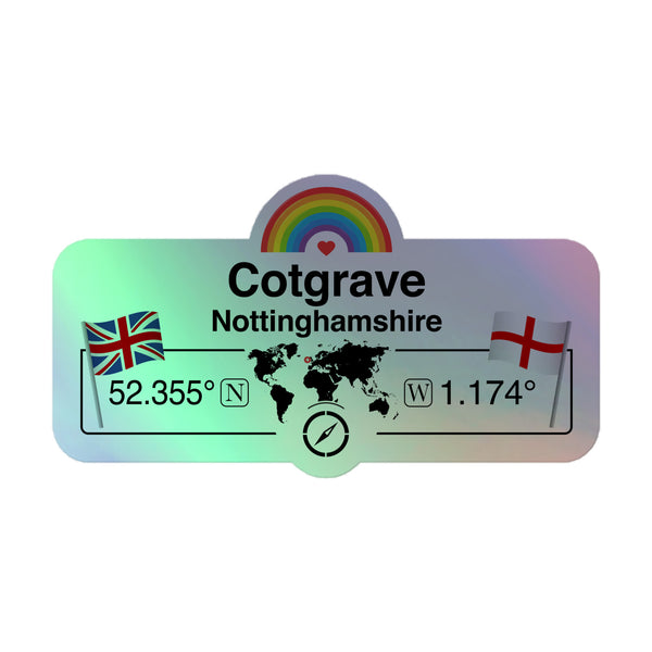 UK Town Holographic Sticker