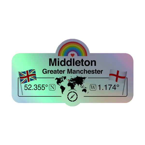 UK Town Holographic Sticker