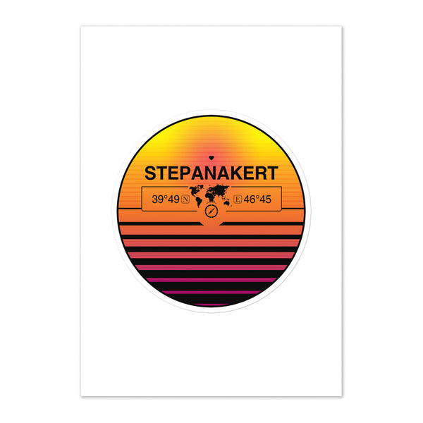 Travel Sticker Design with Retro Sunset Styling