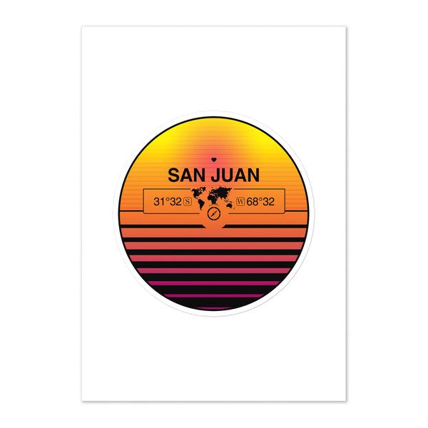 Travel Sticker Design with Retro Sunset Styling