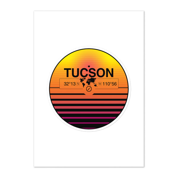 Travel Sticker Design with Retro Sunset Styling