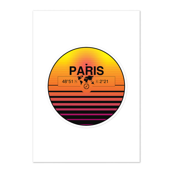 Travel Sticker Design with Retro Sunset Styling