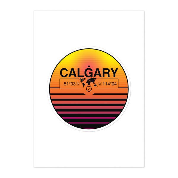 Travel Sticker Design with Retro Sunset Styling