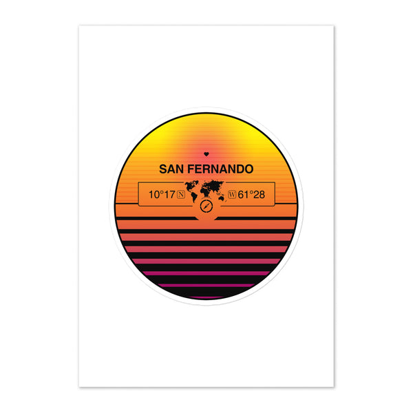 Travel Sticker Design with Retro Sunset Styling