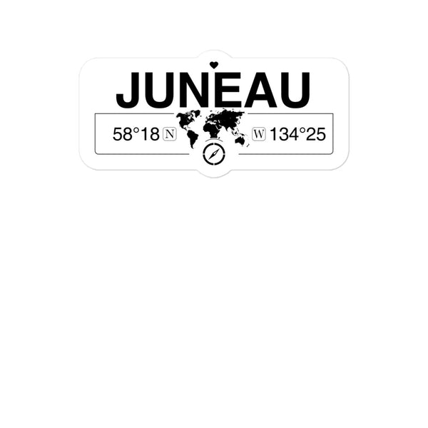 Juneau Alaska 2 x 5.5" Inch Stickers Gift with Map Coordinates #REF2748F6546