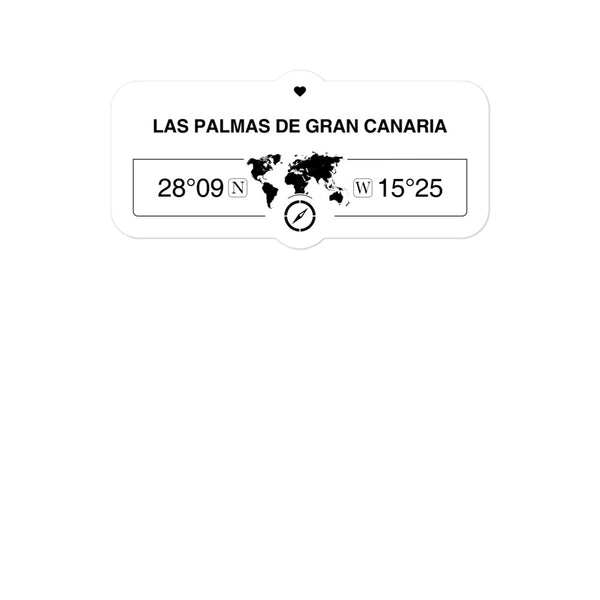 Las Palmas De Gran Canaria, 2 x 5.5" Inch Stickers Gift with Map Coordinates #REF2748F6546