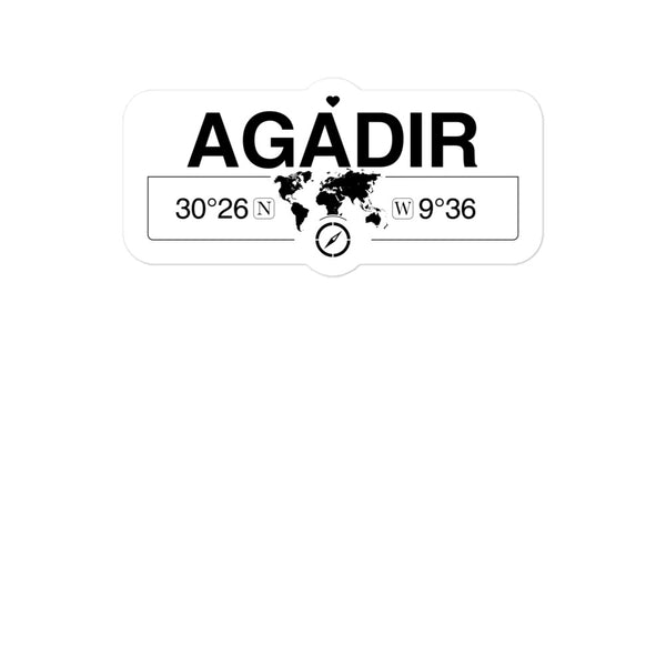 Agadir, Agadir Prefecture 2 x 5.5" Inch Stickers Gift with Map Coordinates #REF2748F6546