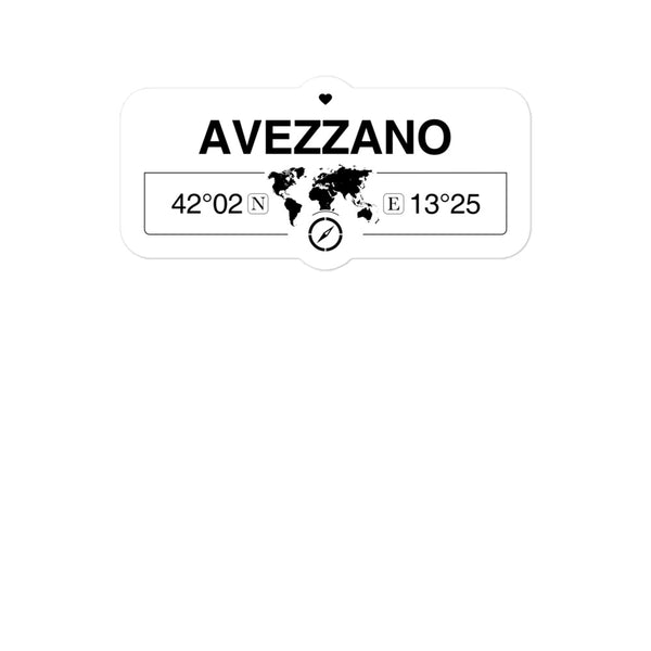 Avezzano, Abruzzo 2 x 5.5" Inch Stickers Gift with Map Coordinates #REF2748F6546