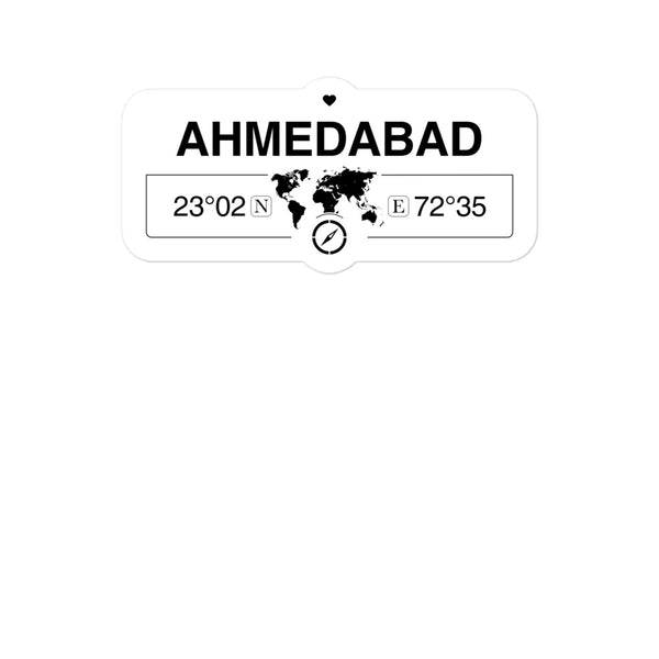 Ahmedabad, Gujarat 2 x 5.5" Inch Stickers Gift with Map Coordinates #REF2748F6546