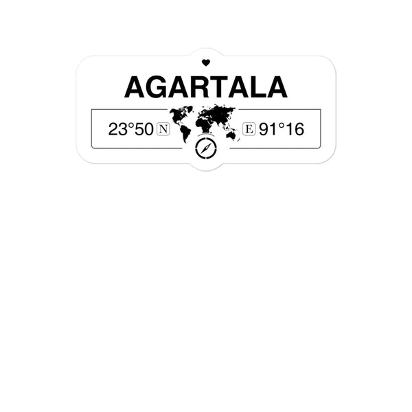 Agartala, Tripura 2 x 5.5" Inch Stickers Gift with Map Coordinates #REF2748F6546