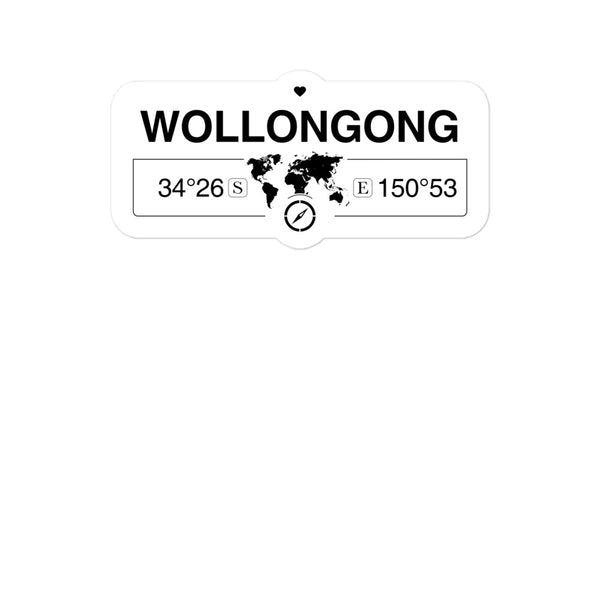 Wollongong, New South Wales 2 x 5.5" Inch Stickers Gift with Map Coordinates #REF2748F6546