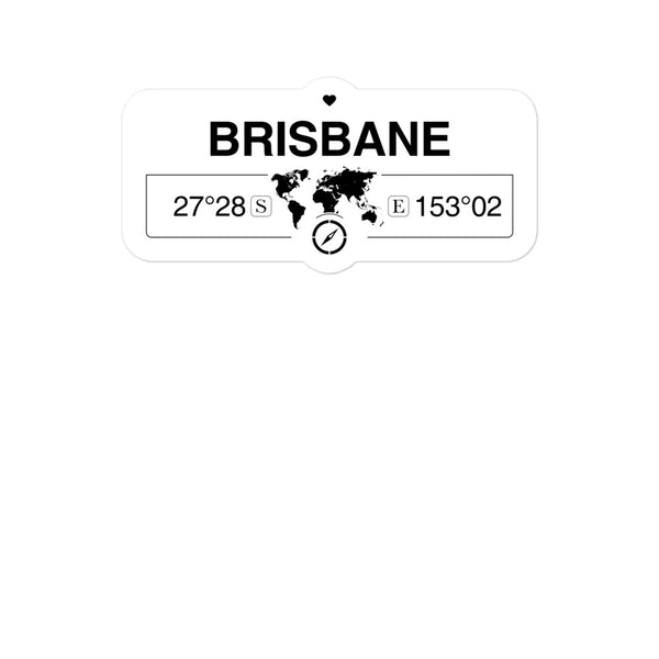 Brisbane, Queensland 2 x 5.5" Inch Stickers Gift with Map Coordinates #REF2748F6546