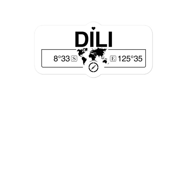 Dili, Timor-leste 2 x 5.5" Inch Stickers Gift with Map Coordinates #REF2748F6546