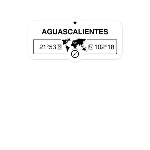 Aguascalientes, Mexico 2 x 5.5" Inch Stickers Gift with Map Coordinates #REF2748F6546