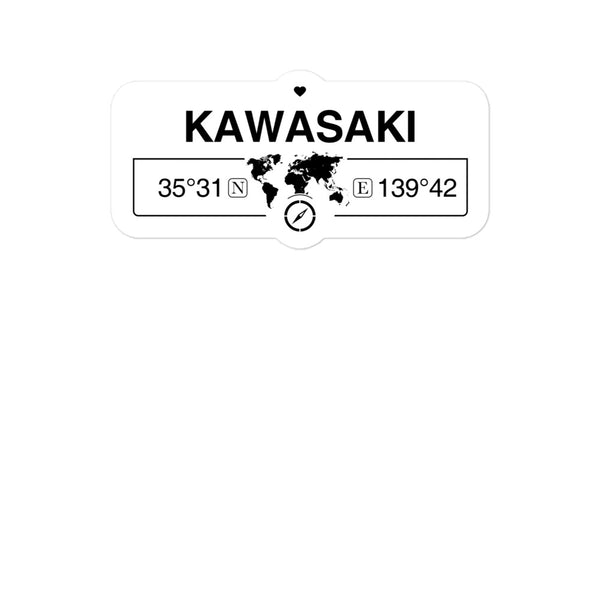 Kawasaki, Japan 2 x 5.5" Inch Stickers Gift with Map Coordinates #REF2748F6546