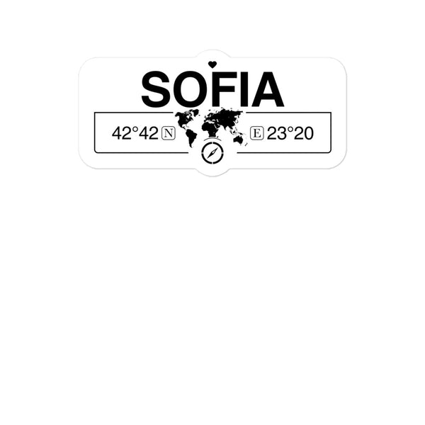 Sofia, Bulgaria 2 x 5.5" Inch Stickers Gift with Map Coordinates #REF2748F6546