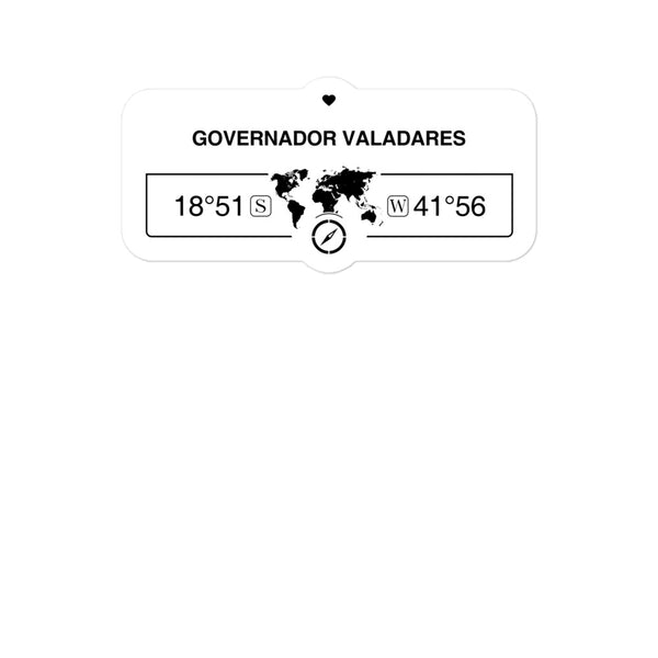 Governador Valadares, Brazil 2 x 5.5" Inch Stickers Gift with Map Coordinates #REF2748F6546