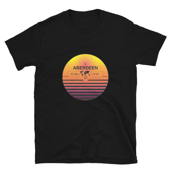 Aberdeen, Scotland, UK Quality Retro Sunset Unisex T-shirt Gift