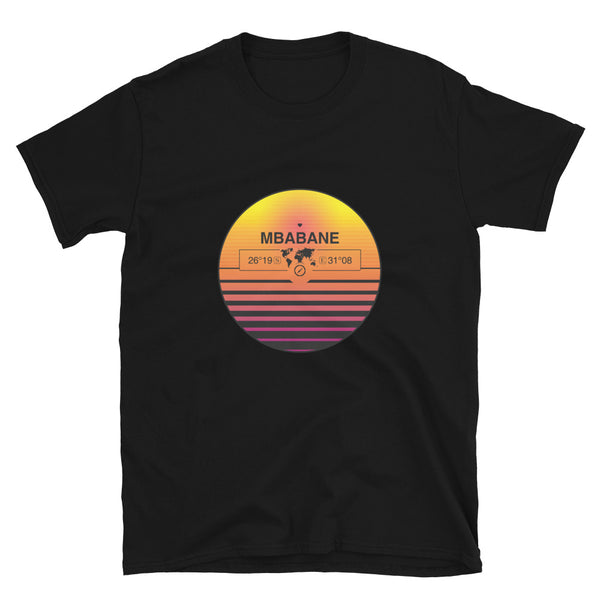 Mbabane, Swaziland Quality Retro Sunset Unisex T-shirt Gift