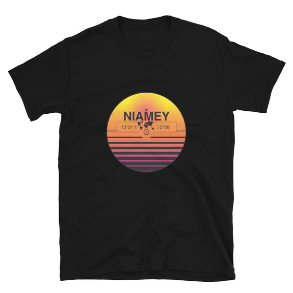 Niamey, Niger Quality Retro Sunset Unisex T-shirt Gift