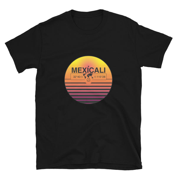 Mexicali, Mexico Quality Retro Sunset Unisex T-shirt Gift