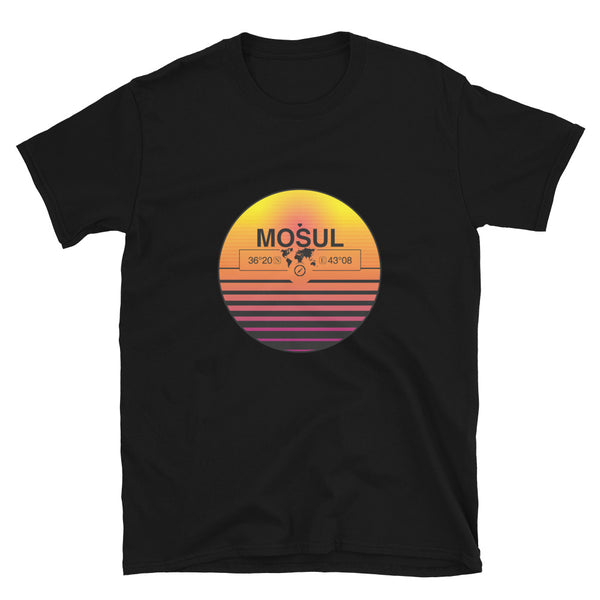 Mosul, Iraq Quality Retro Sunset Unisex T-shirt Gift