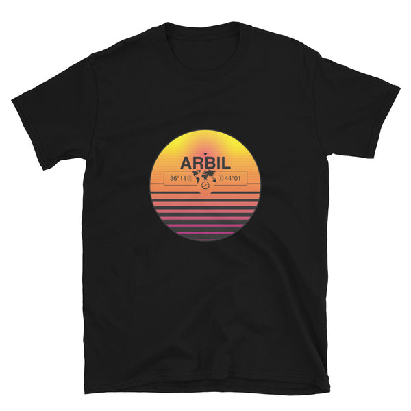 Arbil, Iraq Quality Retro Sunset Unisex T-shirt Gift