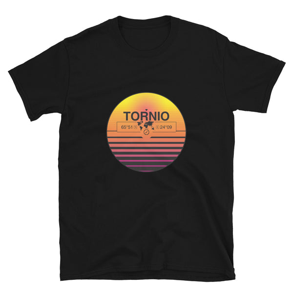 Tornio, Finland Quality Retro Sunset Unisex T-shirt Gift