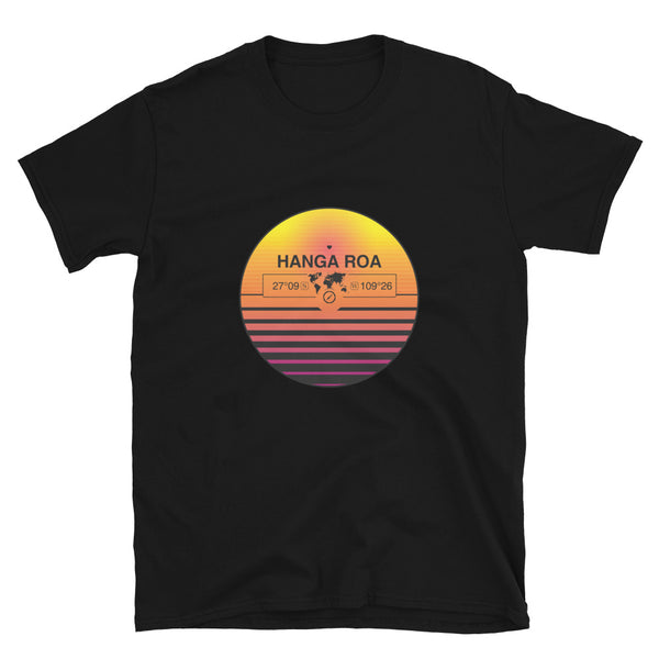 Hanga Roa, Chile Quality Retro Sunset Unisex T-shirt Gift