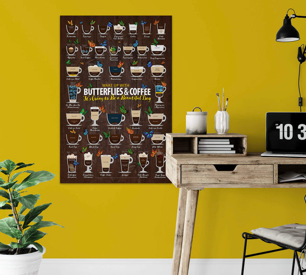 Coffee Types Chart - Butterfly Lover Decor