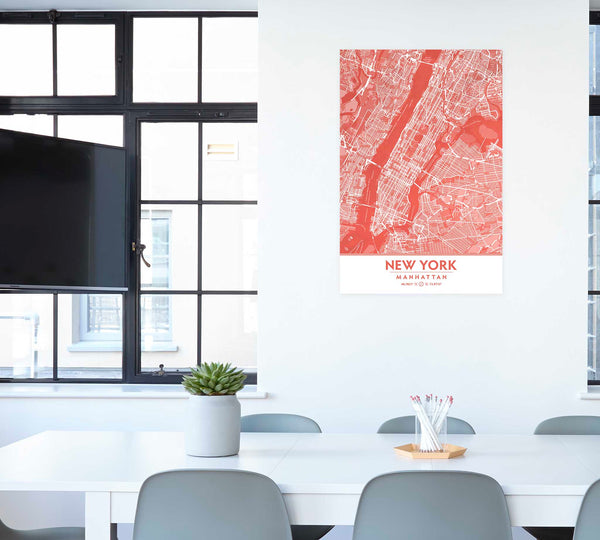 Coral Blush New York City Map - Printable