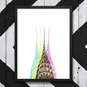 Chrysler Building New York City in CMYK Styling on wall