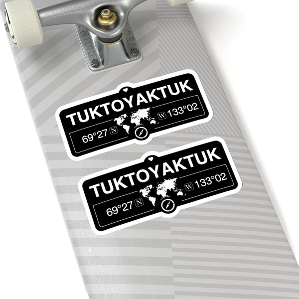 Tuktoyaktuk - Sticker Set Pack of 2 (3 or 5.5 Inch) - Northwest Territories Canada Coordinates GPS, Bubble-Free
