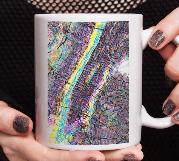 Psychedelic Art of NYC Manhattan mug