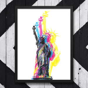 CMYK Artwork of Lady Statue of Liberty in Manhattan image