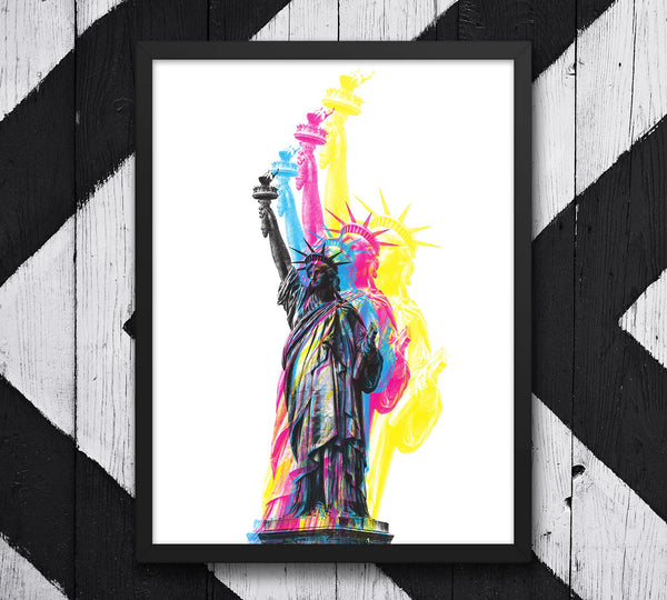 CMYK Artwork of Lady Statue of Liberty in Manhattan image