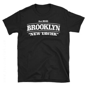 Brooklyn New York Distressed Retro Tshirt Graphic in Black