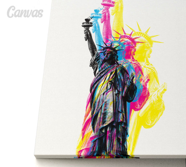 CMYK Artwork of Lady Statue of Liberty canvas artwork