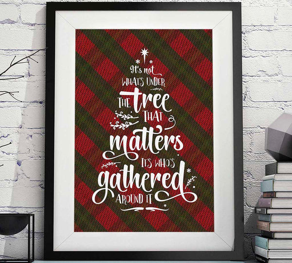 gather around the Christmas tree print