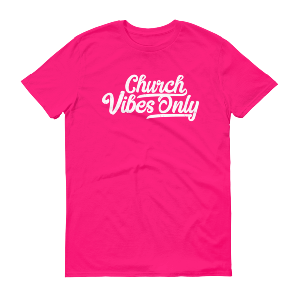 Church Vibes Only Christian Tshirt in berry-pink