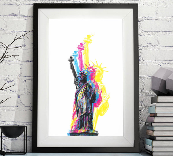 CMYK Artwork of Lady Statue of Liberty pop artwork