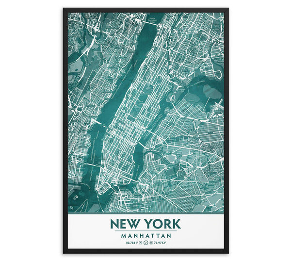 Manhattan New York City in Teal image