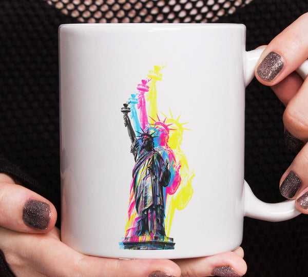 CMYK Artwork of Lady Statue of Liberty in Manhattan mug